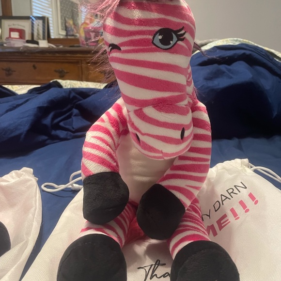 Pink zebra plush - Picture 2 of 9